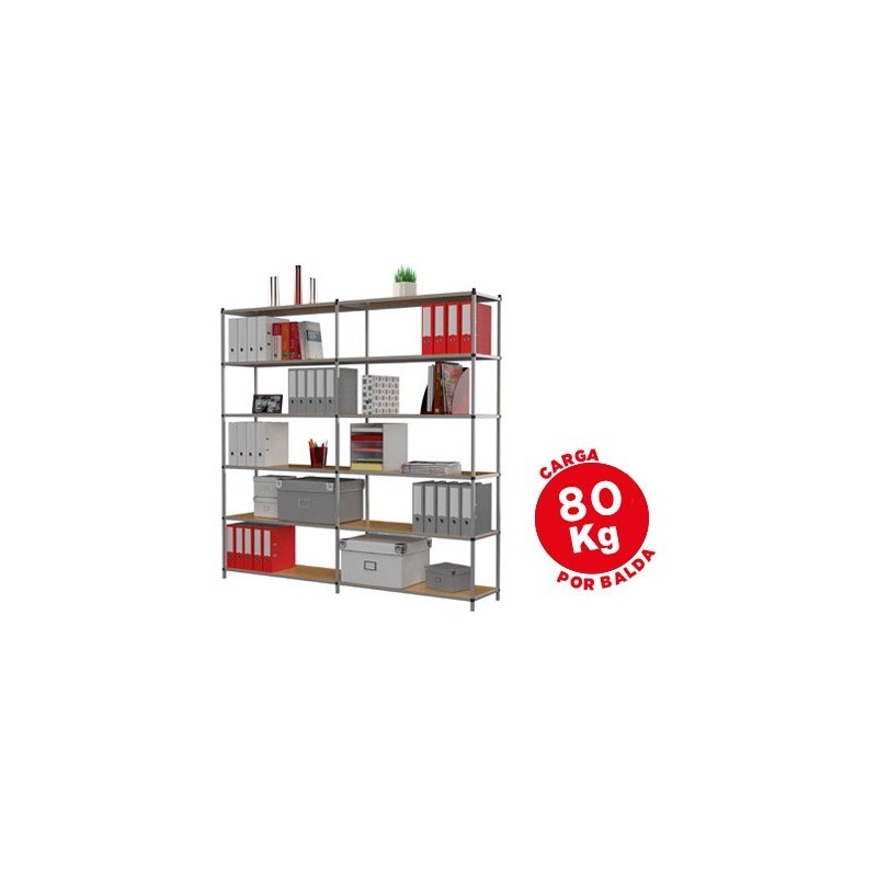 Estanteria paperflow metalica 6 estantes 80 kg por estante 200x100x35 cm base Estanteria paperflow metalica 6 estantes 80 kg por estante 200x100x35 cm base