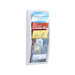 Expositor mural paperflow din a4 blanco 4 casillas 650x290x95 mm