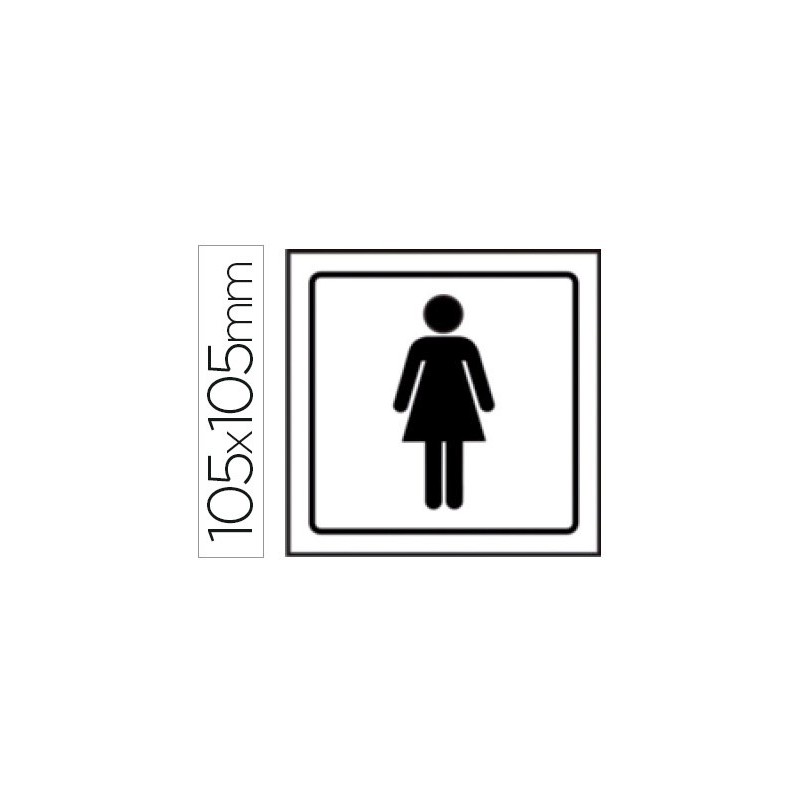 Pictograma syssa señal de aseos señoras en pvc 105x105 mm