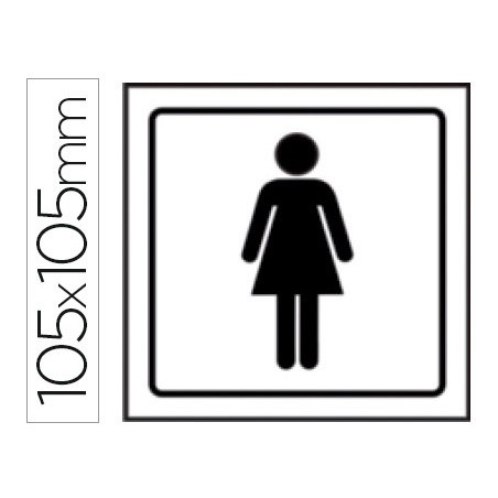 Pictograma syssa señal de aseos señoras en pvc 105x105 mm