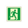 Pictograma syssa señal de salida de emergencia derecha en pvc fotoluminiscente 224x224 mm