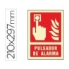 Pictograma syssa señal de pulsador de alarma en pvc fotoluminiscente 210x297 mm
