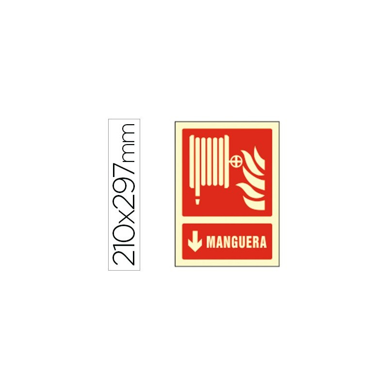 Pictograma syssa señal de manguera en pvc fotoluminiscente 210x297 mm