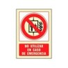 Pictograma syssa señal de no utilizar en caso de incendio en pvc fotoluminiscente 210x297 mm