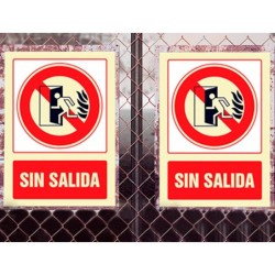 Pictograma syssa señal de no hay salida en pvc fotoluminiscente 210x297 mm
