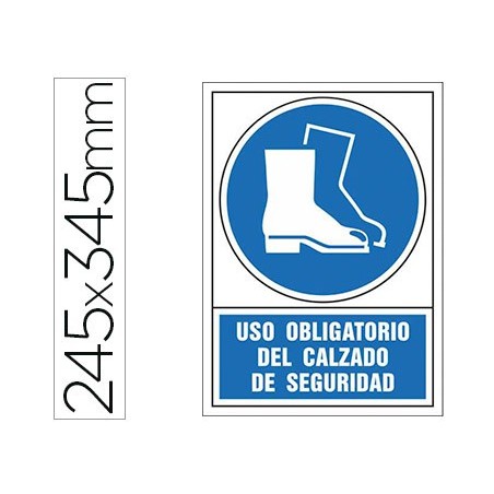 Pictograma syssa señal de obligacion uso obligatorio del calzado de seguridad en pvc 245x345 mm