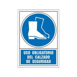 Pictograma syssa señal de obligacion uso obligatorio del calzado de seguridad en pvc 245x345 mm