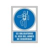 Pictograma syssa señal de obligacion es obligatorio el uso de arnes de seguridad en pvc 245x345 mm
