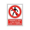 Pictograma syssa señal de prohibicion prohibido el paso a toda persona ajena a la empresa en pvc 245x345 mm