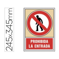 Pictograma syssa señal de prohibicion prohibida la entrada en pvc 245x345 mm
