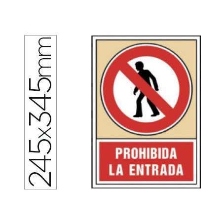 Pictograma syssa señal de prohibicion prohibida la entrada en pvc 245x345 mm