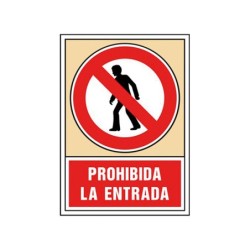 Pictograma syssa señal de prohibicion prohibida la entrada en pvc 245x345 mm