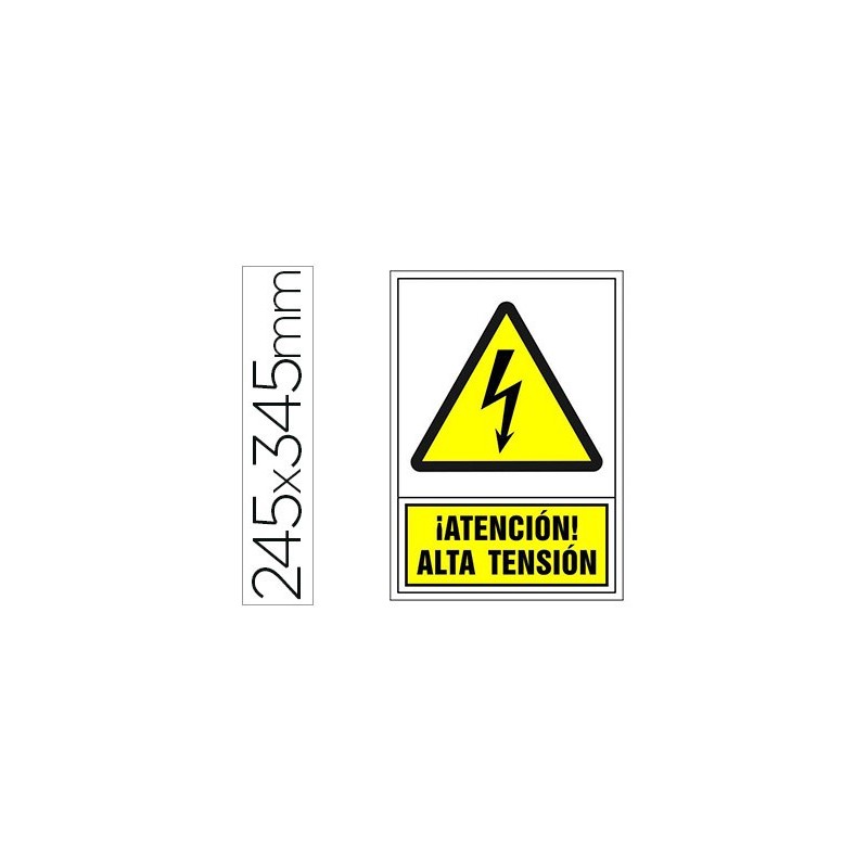 Pictograma syssa señal de advertencia atencion! alta tension en pvc 245x345 mm