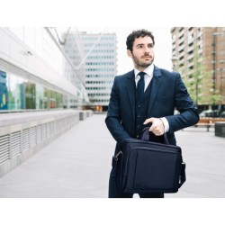 Maletin para portatil q-connect 15,5\ azul 1 asa 1 bolsillo exterior medidas 390x310x120 mm