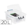 Contenedor plastico cep 20 litros 190x460x170 mm transparente con tapa y cierre hermetico