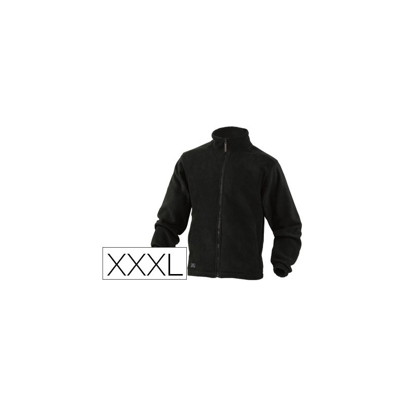 Chaqueta deltaplus polar con cremallera 2 bolsillos color negro talla 3xl