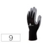 Guantes deltaplus de punto poliester palma de nitrilo especial para mecanica grasas aceites negro-gris talla 9