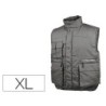 Chaleco deltaplus multibolsillos con cremallera cintura elastica protege riñones gris verde talla xl