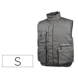 Chaleco deltaplus multibolsillos con cremallera cintura elastica protege riñones gris verde talla s