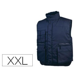 Chaleco deltaplus multibolsillos con cremallera cintura elastica color azul naranja talla xxl