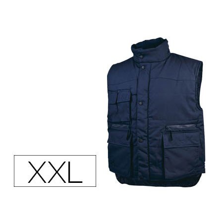 Chaleco deltaplus multibolsillos con cremallera cintura elastica color azul naranja talla xxl