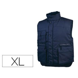 Chaleco deltaplus multibolsillos con cremallera cintura elastica color azul naranja talla xl