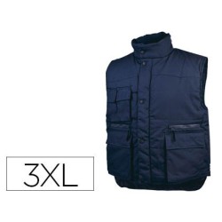 Chaleco deltaplus multibolsillos con cremallera cintura elastica color azul naranja talla 3xl