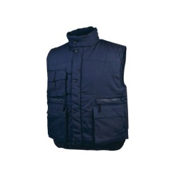 Chaleco deltaplus multibolsillos con cremallera cintura elastica color azul naranja talla 3xl