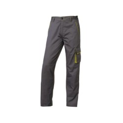 Pantalon de trabajo deltaplus cintura ajustable 5 bolsillos color gris verde talla xs