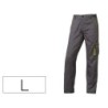 Pantalon de trabajo deltaplus cintura ajustable 5 bolsillos color gris verde talla l talla l