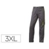 Pantalon de trabajo deltaplus cintura ajustable 5 bolsillos color gris verde talla 3xl
