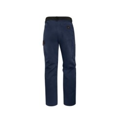 Pantalon de trabajo deltaplus cintura ajustable 5 bolsillos color azul naranja talla xxl
