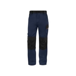 Pantalon de trabajo deltaplus cintura ajustable 5 bolsillos color azul naranja talla xxl
