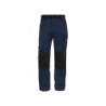 Pantalon de trabajo deltaplus cintura ajustable 5 bolsillos color azul naranja talla xxl
