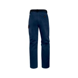Pantalon de trabajo deltaplus cintura ajustable 5 bolsillos color azul naranja talla xl naranja talla xl