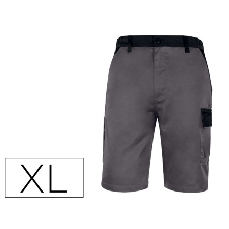 Pantalon de trabajo deltaplus bermuda cintura ajustable 5 bolsillos color gris talla xl