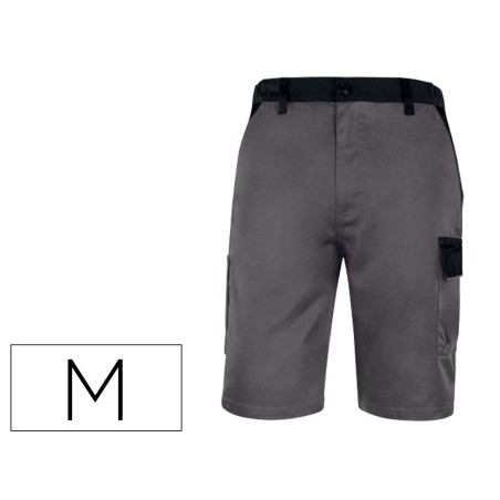 Pantalon de trabajo deltaplus bermuda cintura ajustable 5 bolsillos color gris talla m