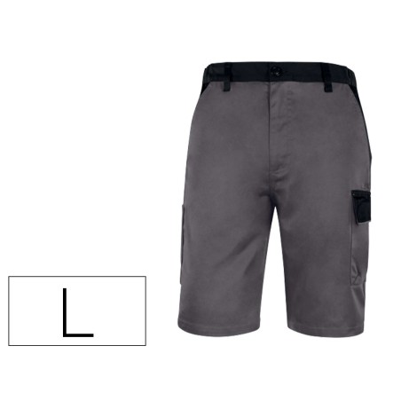 Pantalon de trabajo deltaplus bermuda cintura ajustable 5 bolsillos color gris talla l