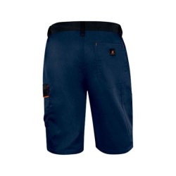 Pantalon de trabajo deltaplus bermuda cintura ajustable 5 bolsillos color azul naranjatalla s