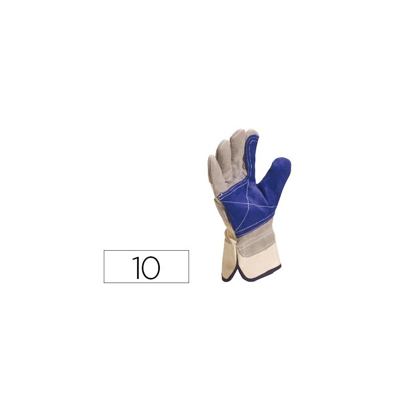 Guantes deltaplus docker serraje vacuno reforzado ideal para trabajos intensivo color gris-azul talla 10 Guantes deltaplus docker serraje vacuno reforzado ideal para trabajos intensivo color gris-azul talla 10