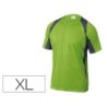 Camiseta deltaplus poliester manga corta cuello redondo tratamiento secado rapido color verde-gris talla xl