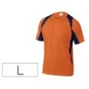 Camiseta deltaplus poliester manga corta cuello redondo tratamiento secado rapido color naranja-marino talla l