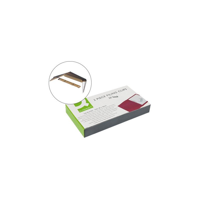 Encuadernador fastener q-connect dorado caja de 50 unidades