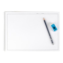 Bloc dibujo liderpapel lineal espiral 230x325mm 20 hojas 180 gr/m2 con recuadro perforado