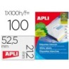 Etiqueta adhesiva apli 1284 tamaño 52,5 x 21,2 mm para fotocopiadora laser ink-jet caja con 100 hojas din a4