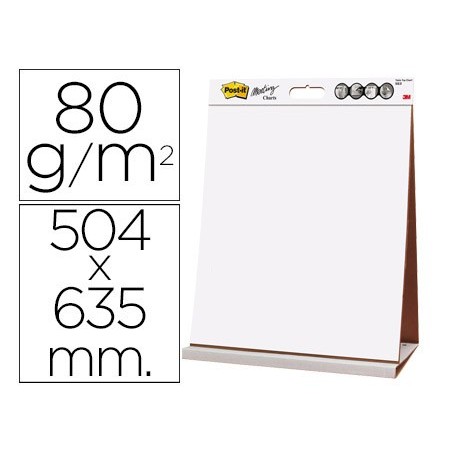 Bloc congreso post-it liso reciclado 504x635 mm 20 hojas 80g/m2