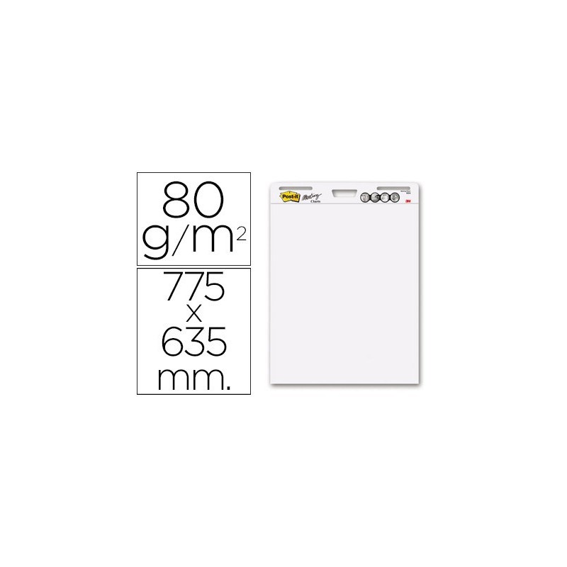 Bloc congreso post-it liso 775x635 mm 30 hojas 80g/m2 pack 21 gratis