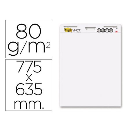 Bloc congreso post-it liso 775x635 mm 30 hojas 80g/m2 pack 21 gratis