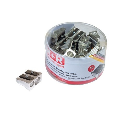 Sacapuntas mr 211 metalico 2 usos cuña bote de 30 unidades