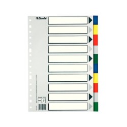 Separador esselte plastico juego de 10 separadores folio con 5 colores multitaladro
